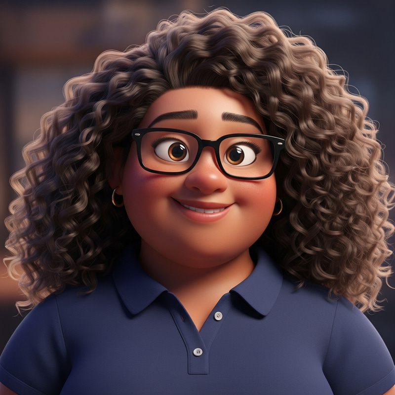 African Descent Plus Size Woman with Rectangular Glasses and Curly Waist-Length Hair African Descent Plus Size Woman with Rectangular Glasses and Curly Waist-Length Hair