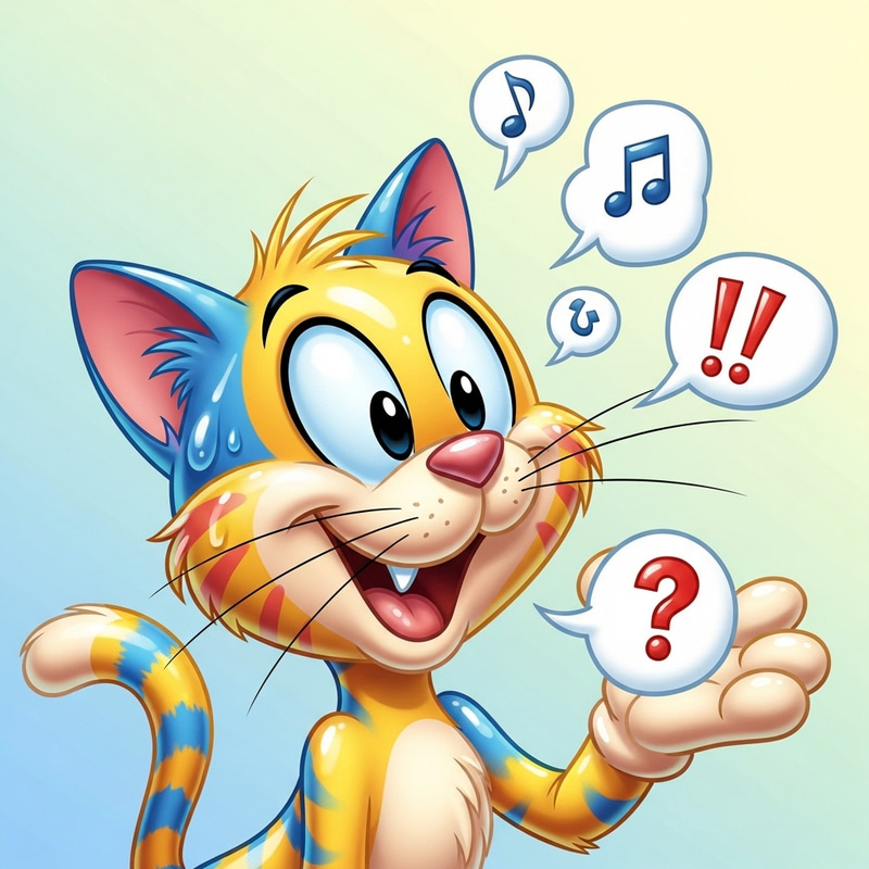 Cheerful Talking Cat Drawing Cheerful Talking Cat Drawing