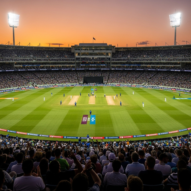 Vibrant Cricket Stadium Spectacle in IPL Match