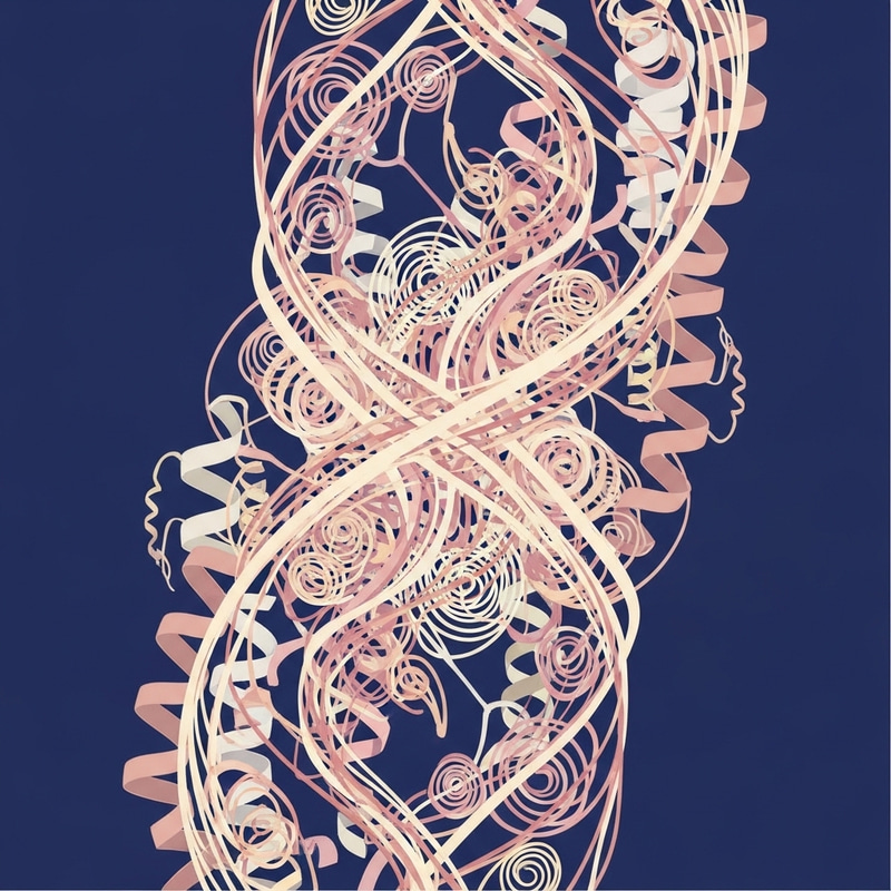 Abstract Collagen Art: Spiraling Helix Design Abstract Collagen Art: Spiraling Helix Design