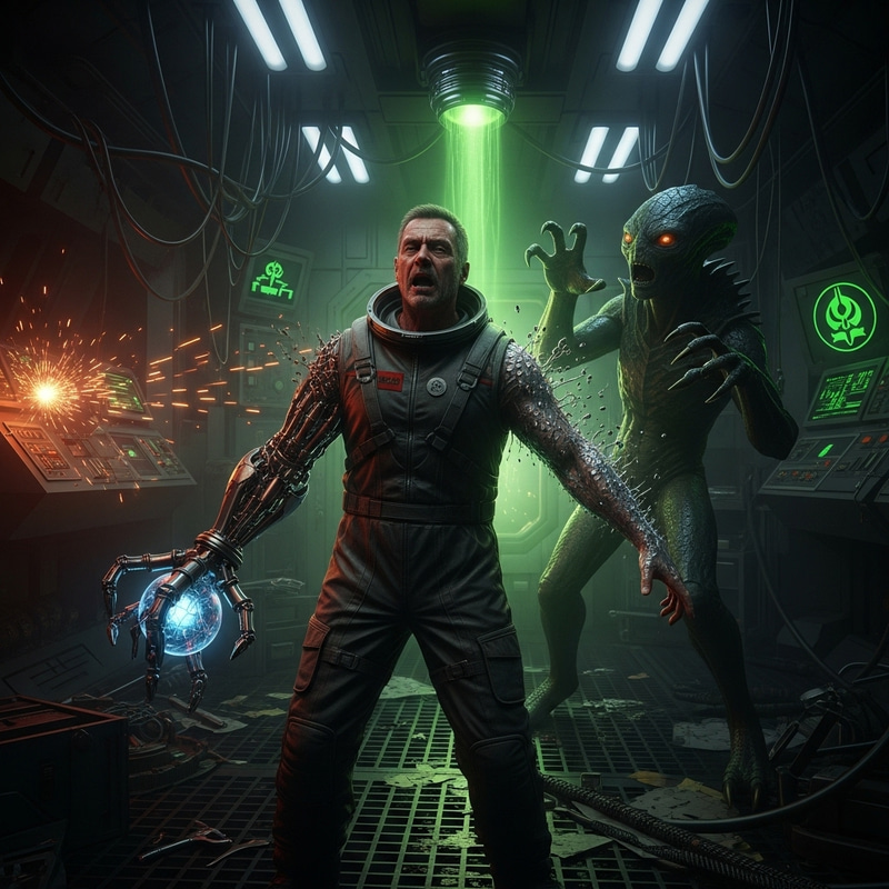 Eerie Alien Transformation Scene from Ridley Scott's Classic Eerie Alien Transformation Scene from Ridley Scott's Classic