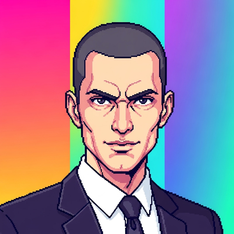 Influential Man Pixel Art in Crypto Punk NFT Style Influential Man Pixel Art in Crypto Punk NFT Style