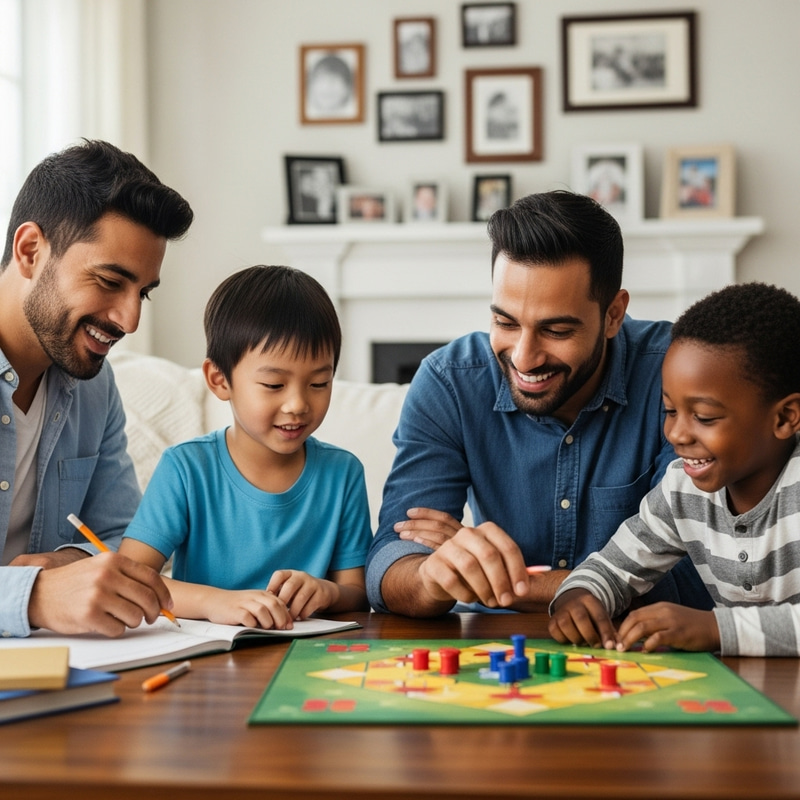 Heartwarming Image of Fathers Bonding with Sons