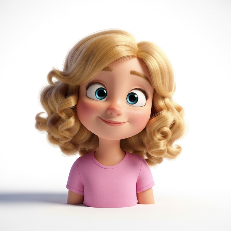 Pixar-Style Blonde Girl Illustration Pixar-Style Blonde Girl Illustration