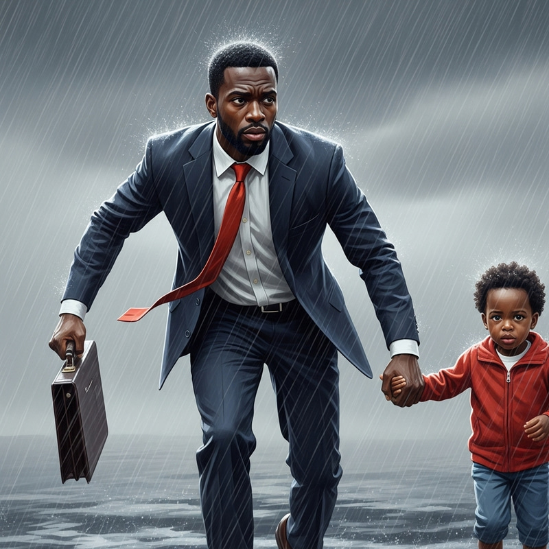 Brave Black Man Juggling Family and Career Amidst Life's Challenges