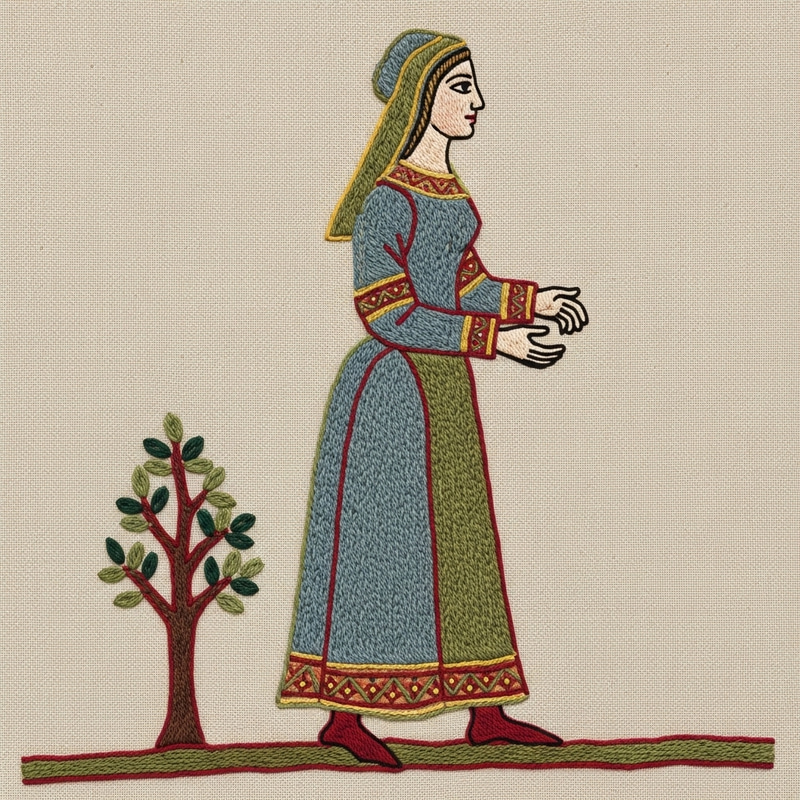 Bayeux Tapestry Style Woman Art Bayeux Tapestry Style Woman Art