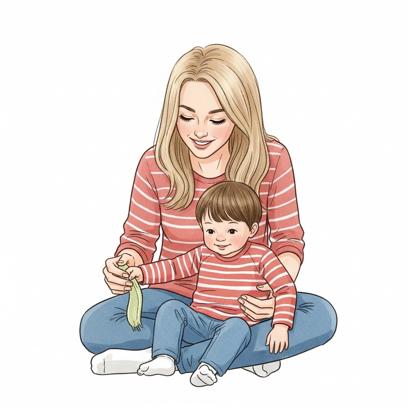 Blond Mother Inspires Child with Age-Appropriate Responsibilities | Heartwarming Family Moments