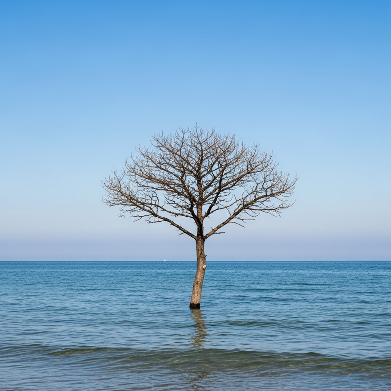 Solitary Dry Tree in the Sea Solitary Dry Tree in the Sea