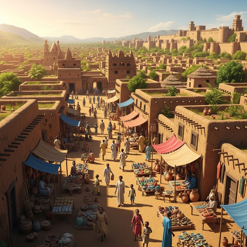 Vibrant Medieval African City Life Vibrant Medieval African City Life