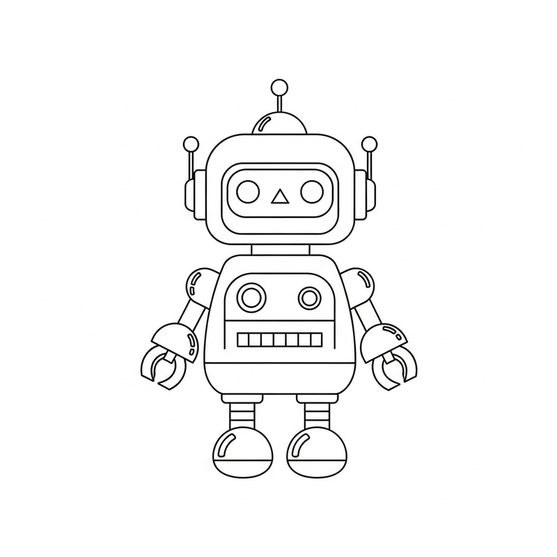 Cute Toy Robot Coloring Page for Kids Cute Toy Robot Coloring Page for Kids