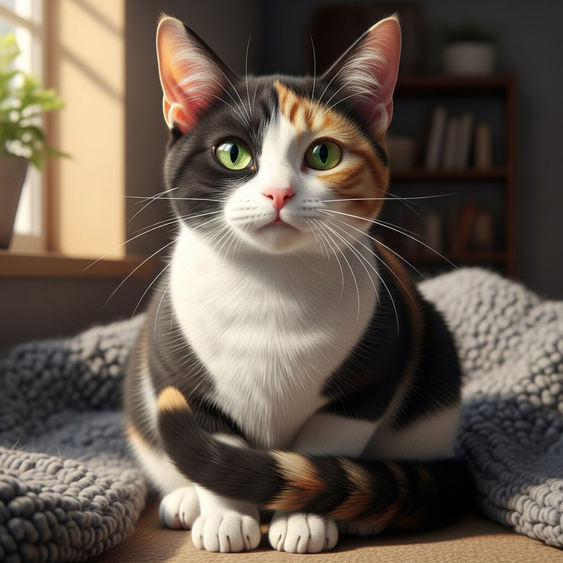 Adorable Domestic Cat Relaxing