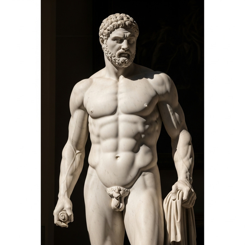 Ancient Greek Hercules Sculpture: Emblem of Raw Power