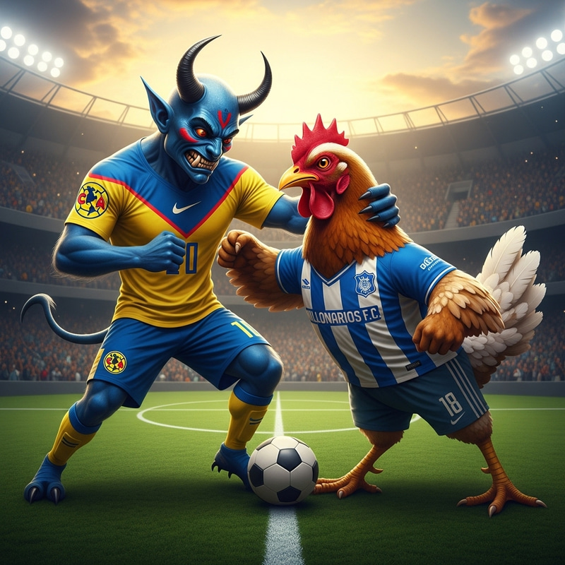 America Devil vs. Millonarios Chicken: Epic Soccer Battle America Devil vs. Millonarios Chicken: Epic Soccer Battle