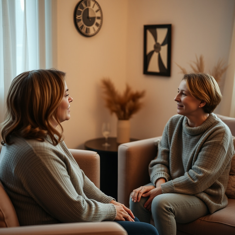 Intimate Therapy Session in Cozy Room Intimate Therapy Session in Cozy Room