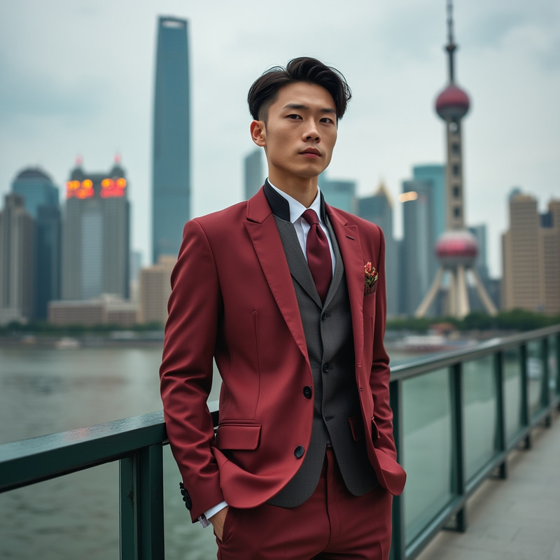 Chic Male Model in Shanghai: Qipao Style Inspiration Chic Male Model in Shanghai: Qipao Style Inspiration