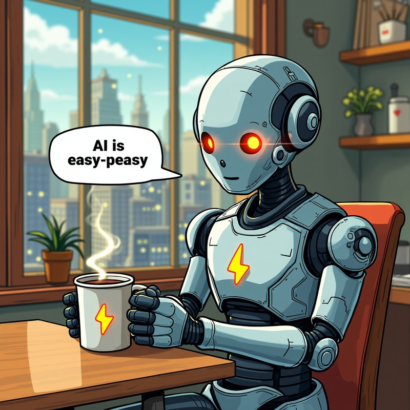 Sci-Fi Cartoon Coffee Shop with a Robot Twist Sci-Fi Cartoon Coffee Shop with a Robot Twist