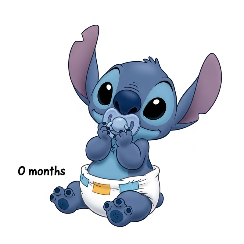 Adorable Stitch Experiment 626 in Diapers and Pacifier as Newborn | 0 Months Old Adorable Stitch Experiment 626 in Diapers and Pacifier as Newborn | 0 Months Old