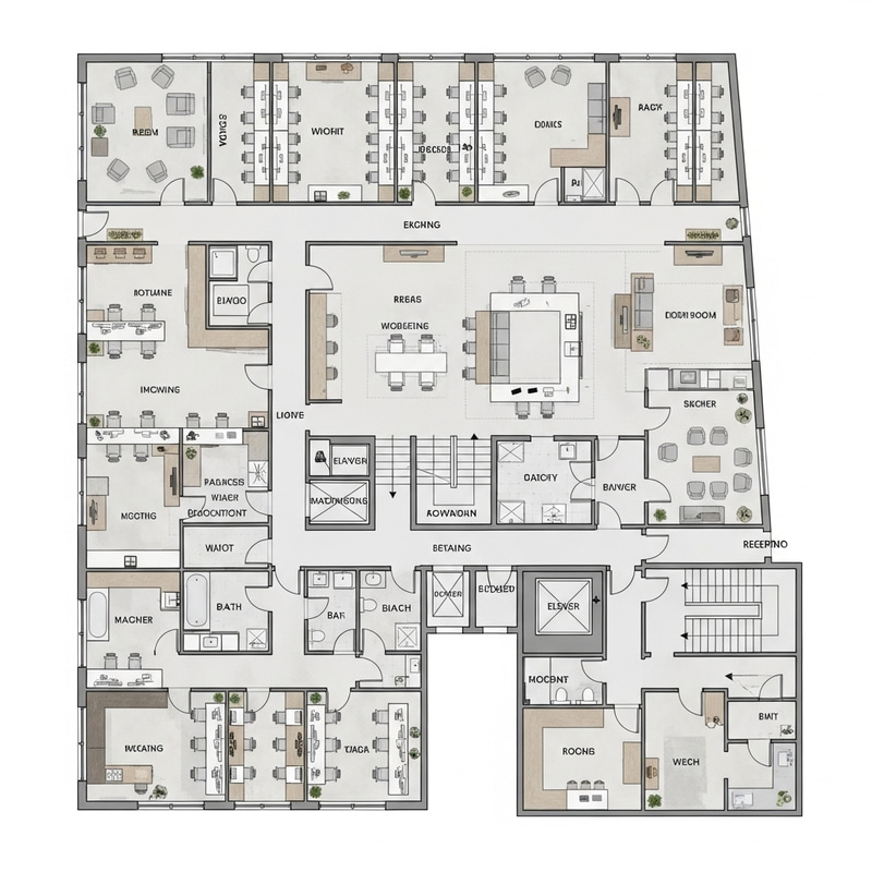 Innovative Office Floor Plan for Productivity & Comfort Innovative Office Floor Plan for Productivity & Comfort