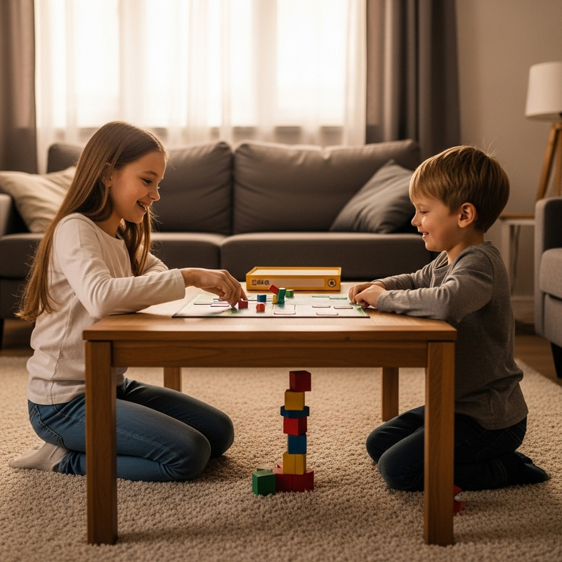 Cheerful Kids Playing Together Indoors Cheerful Kids Playing Together Indoors