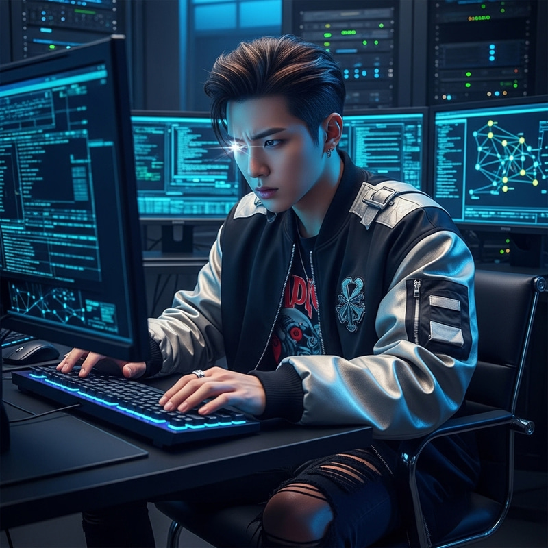K-pop Musician Hacking Computer | Intense Cyber Scene K-pop Musician Hacking Computer | Intense Cyber Scene
