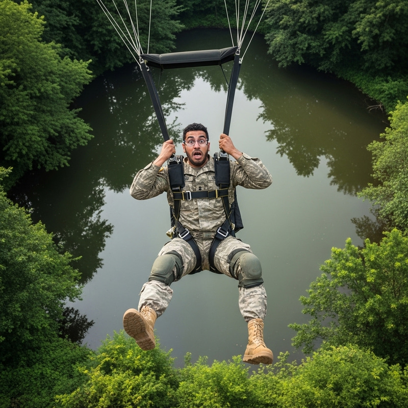 American Soldier Parachute Accident | Injured Landing on Pond American Soldier Parachute Accident | Injured Landing on Pond