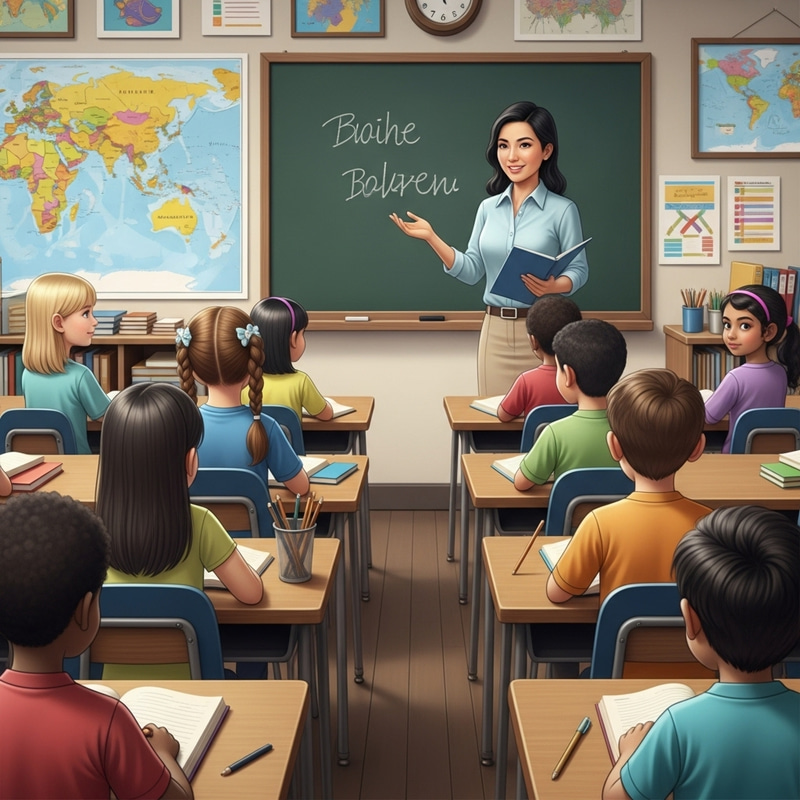 Diverse Classroom Scene with Clarity Diverse Classroom Scene with Clarity