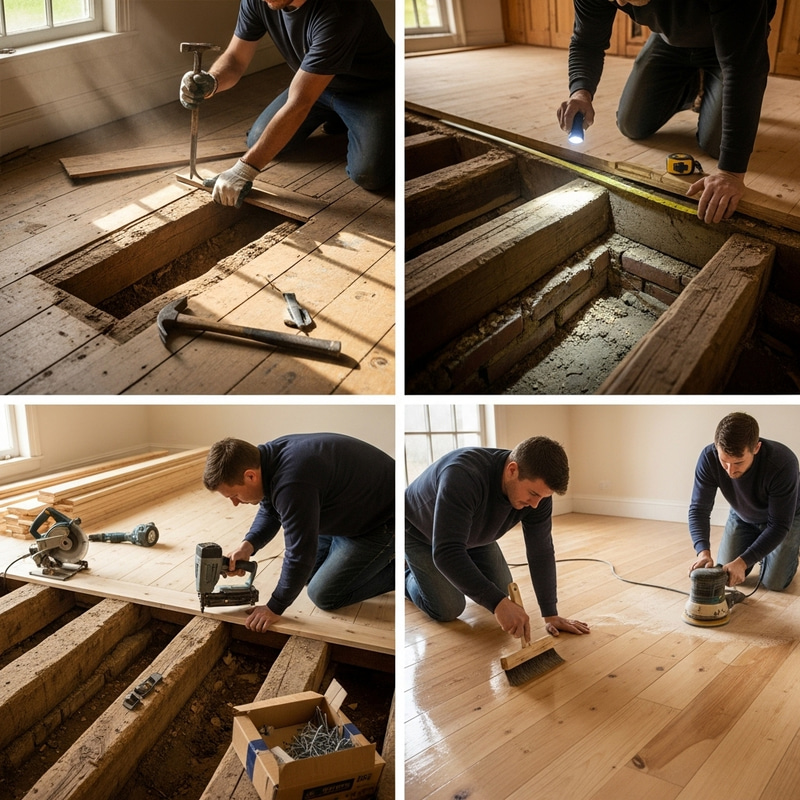 Floor Repair Process for Timber-Framed Houses Floor Repair Process for Timber-Framed Houses