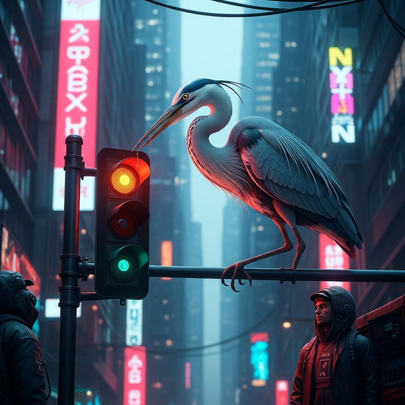 Futuristic Cyberpunk Farfetch'd Art in Cityscape Futuristic Cyberpunk Farfetch'd Art in Cityscape