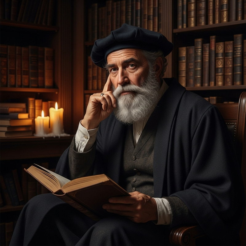 Very Wise Hispanic Scholar in Traditional Attire Very Wise Hispanic Scholar in Traditional Attire