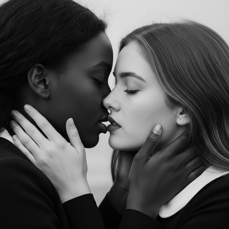 Embracing Beauty: Diverse Affectionate Kiss