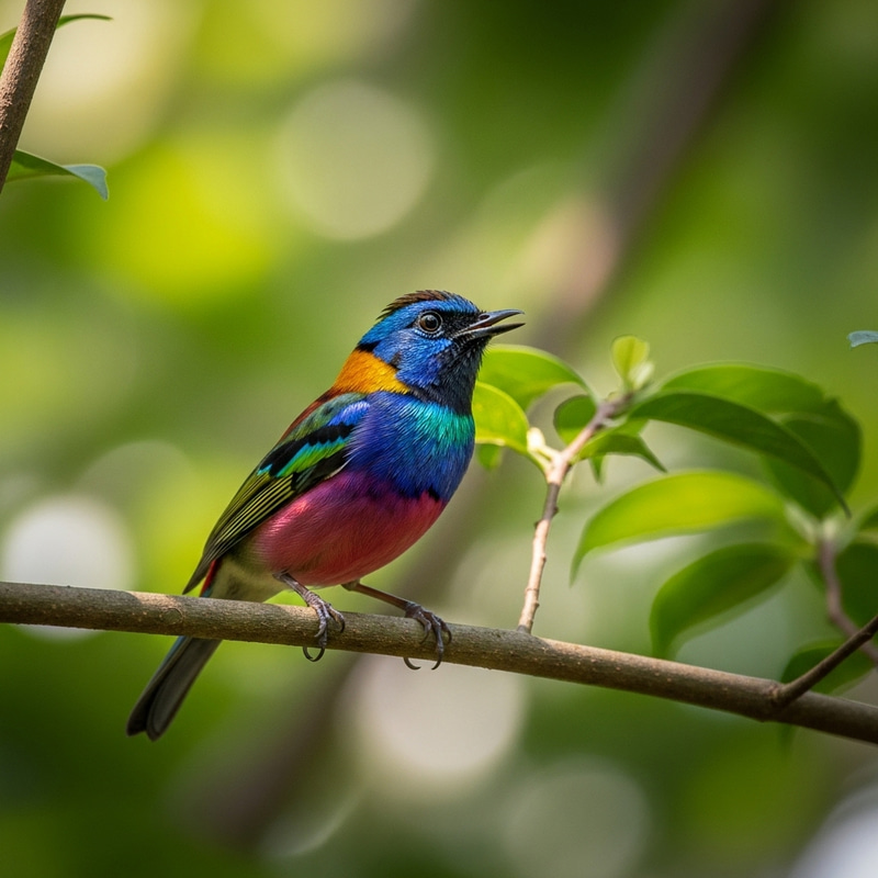 Colorful Bird in Lush Green Forest Colorful Bird in Lush Green Forest
