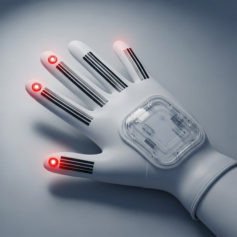 Innovative Biomedical Glove with Red LEDs