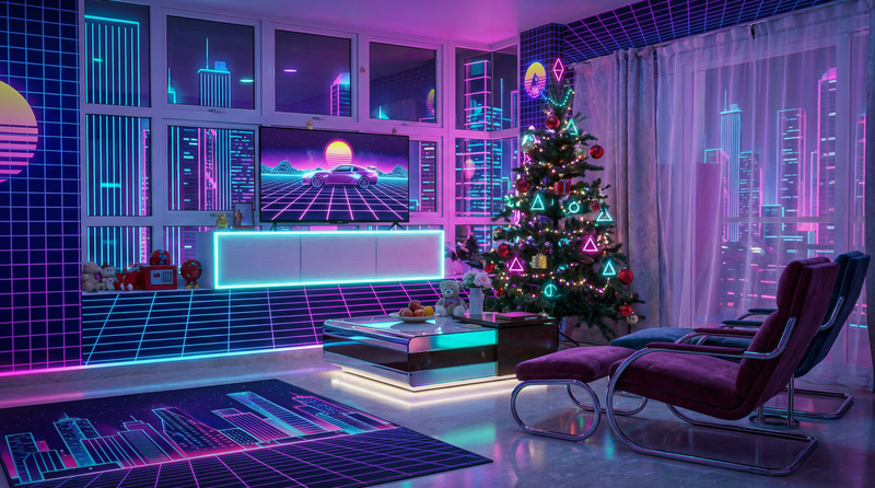 Retrowave Style Living Room Transformation Retrowave Style Living Room Transformation