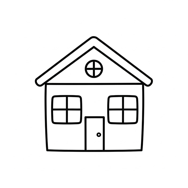 Simple and Cute House Drawing for Kids Simple and Cute House Drawing for Kids