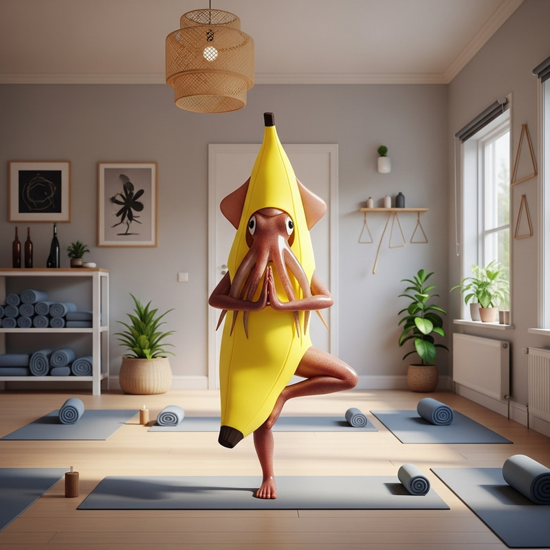 Squid in Banana Costum Do A Yoga
