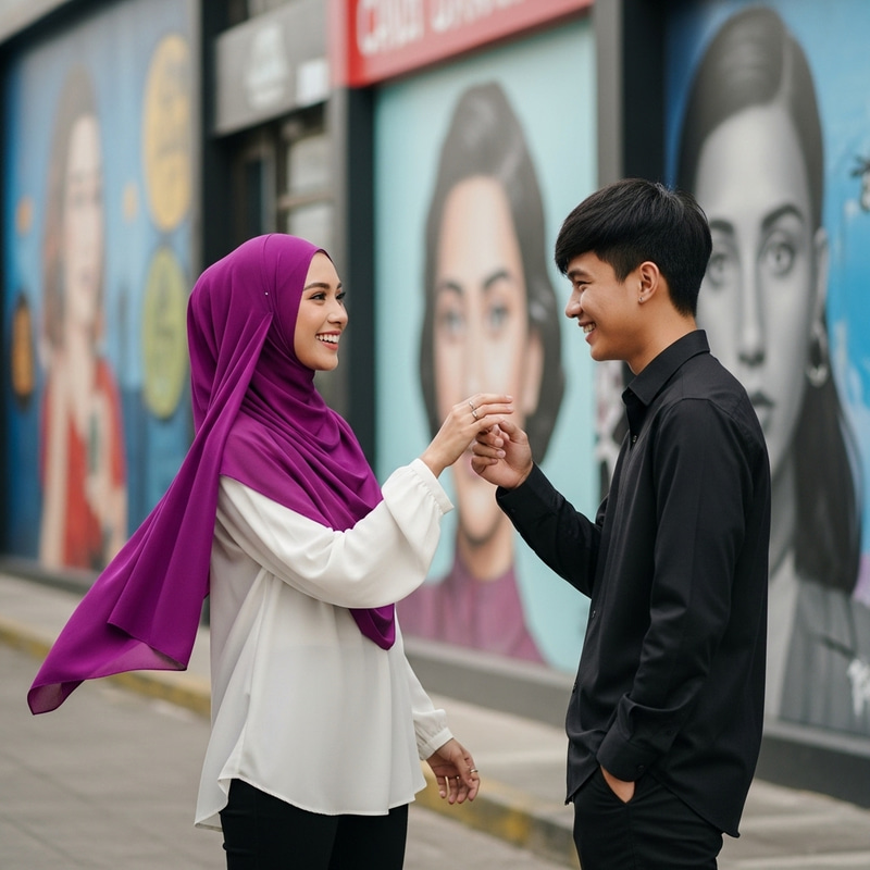 Stylish Hijabi Woman in Jaemin NCT Dream-inspired Fashion