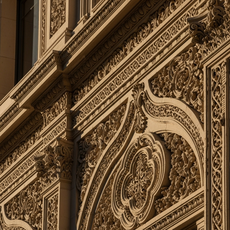 Detailed Stucco in French Baroque Architecture
