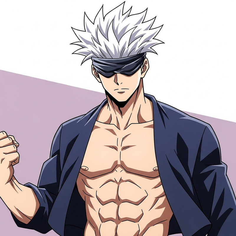 Muscular Gojo Satoru with Abs | Website Name