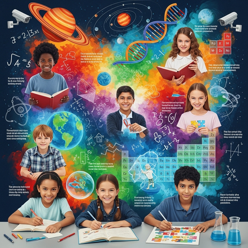 Vibrant School Mural with Educational Themes