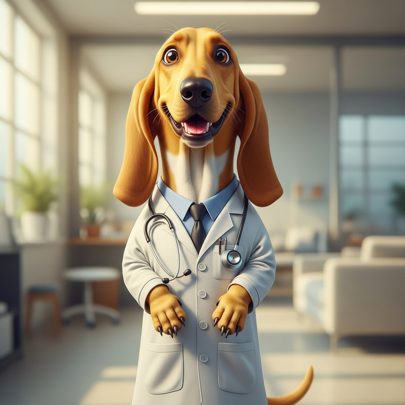 Friendly Yellow Doctor Dog Costume Similar to Jake