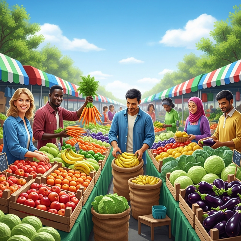 Vibrant Local Farmers Market - Fresh Harvest Delight Vibrant Local Farmers Market - Fresh Harvest Delight