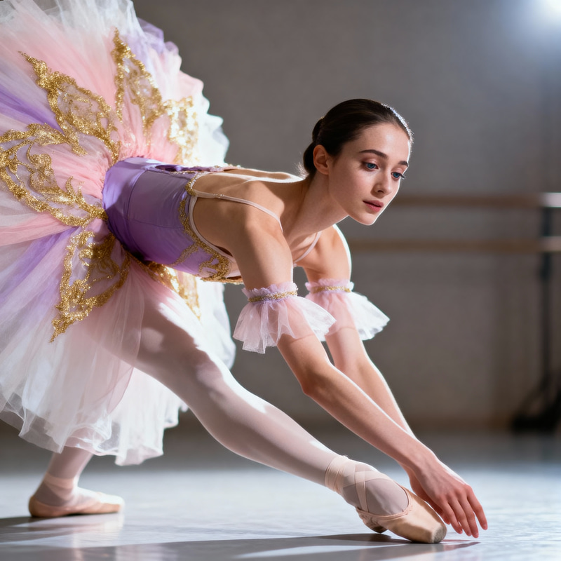 Elegant Ballet Dancer Headshot in Pirouette Elegant Ballet Dancer Headshot in Pirouette