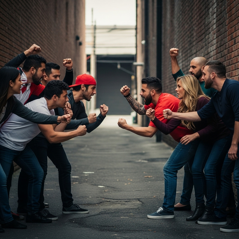 Intense Hooligans Clash | Urban Street Fight Scene Intense Hooligans Clash | Urban Street Fight Scene