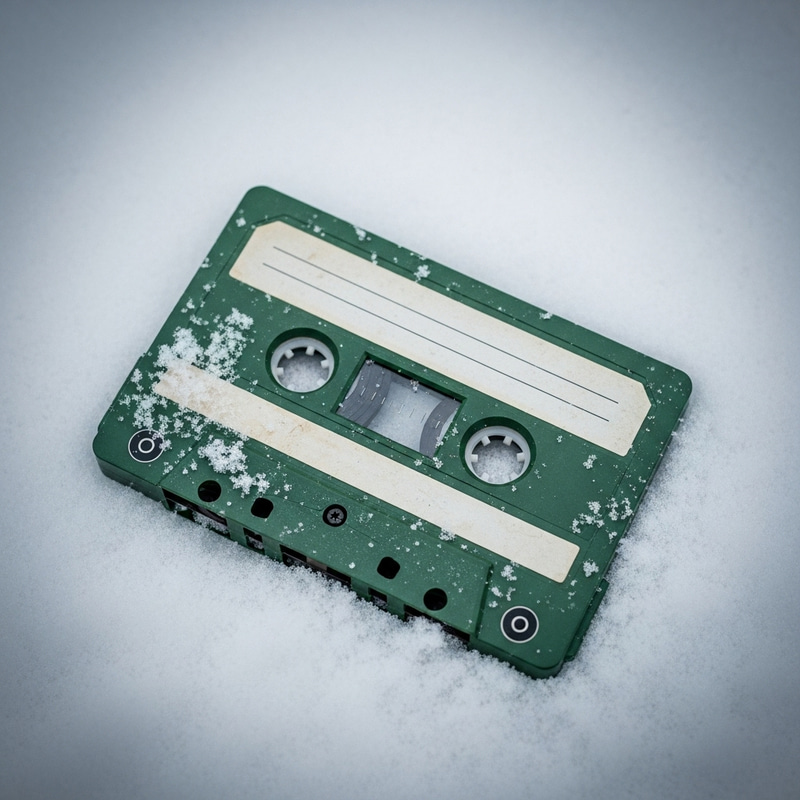 Melancholic Green Cassette in Snow - Nostalgic Photorealistic Image with Sad Vibes Melancholic Green Cassette in Snow - Nostalgic Photorealistic Image with Sad Vibes