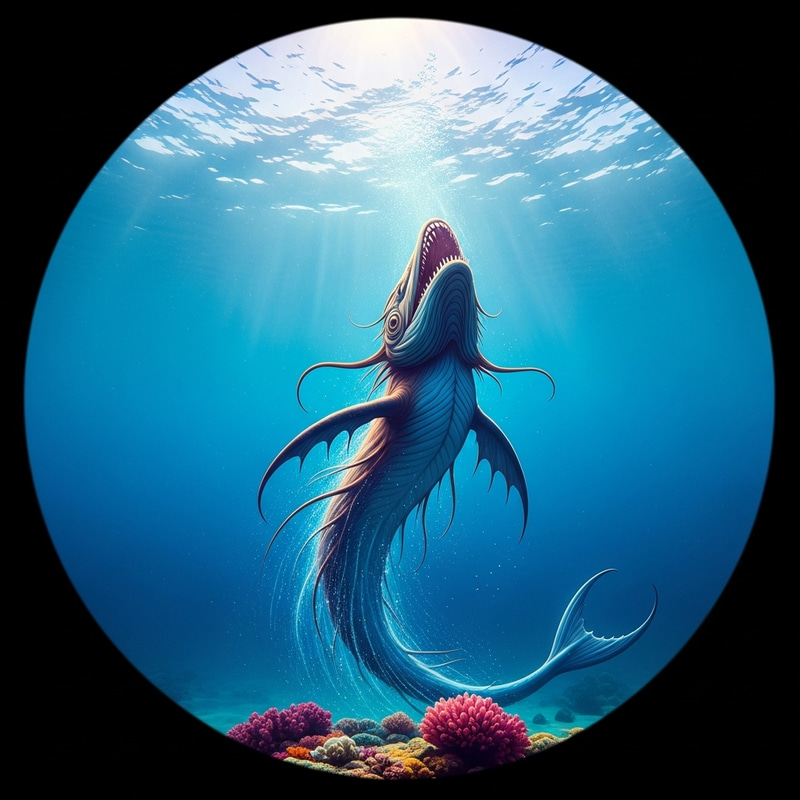 Majestic Underwater Creature in Surrealist Beauty