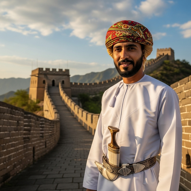 Middle-Eastern Man from Dhofar Mountains in Traditional Omani Attire Middle-Eastern Man from Dhofar Mountains in Traditional Omani Attire