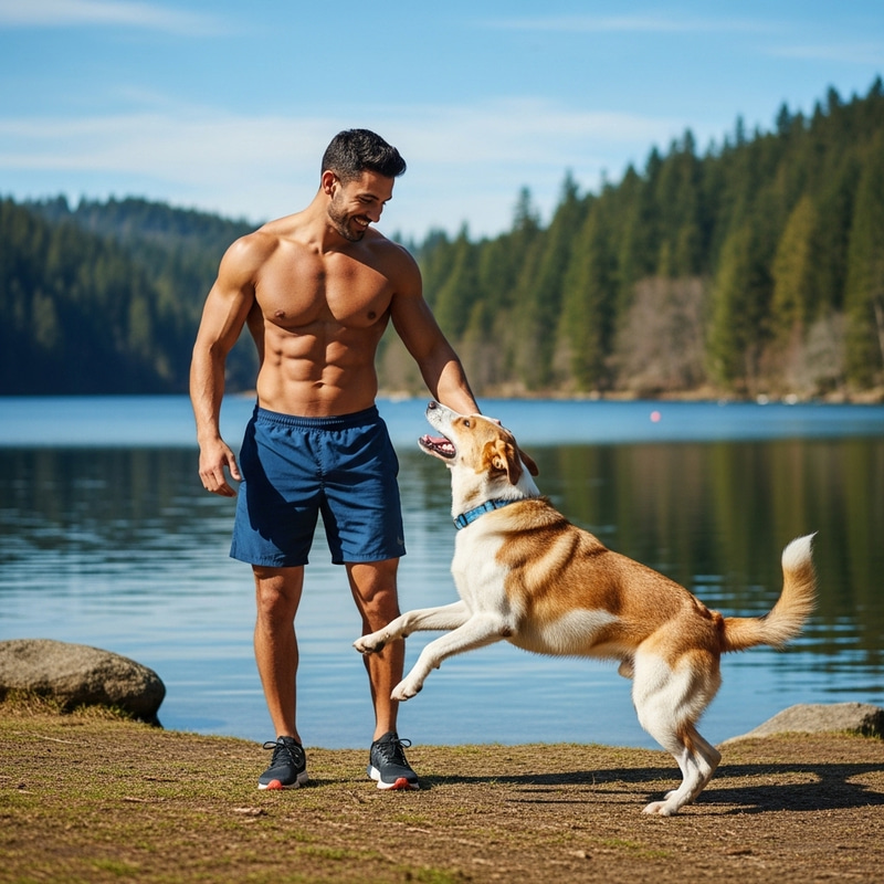 Cristiano Ronaldo with Dog at Lake | Playful Interaction Cristiano Ronaldo with Dog at Lake | Playful Interaction