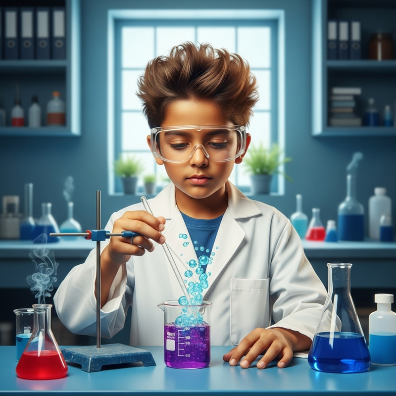 Funny Kid Scientist | Whimsical Lab Experiment