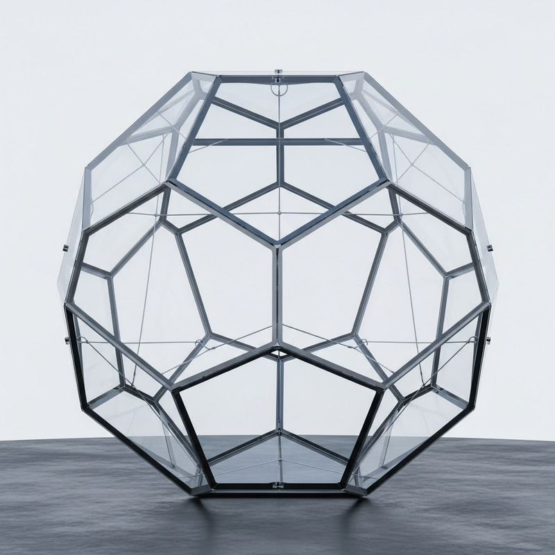 50ft Clear Glass Icosahedron Suspended 8ft from Ground 50ft Clear Glass Icosahedron Suspended 8ft from Ground