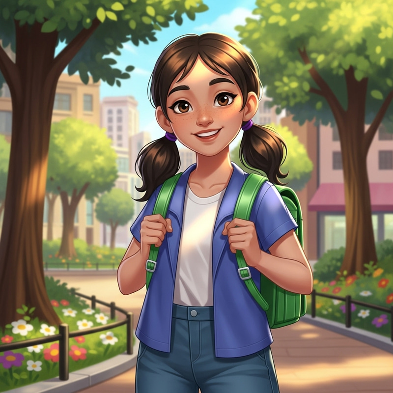 Diverse Girl Portrait in Urban Park Diverse Girl Portrait in Urban Park